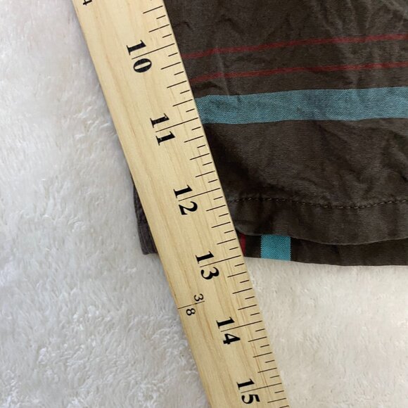 Vans Brown Blue Plaid Skater Shorts Casual Beach Travel Flat Front Summer sz 32 - Picture 9 of 10